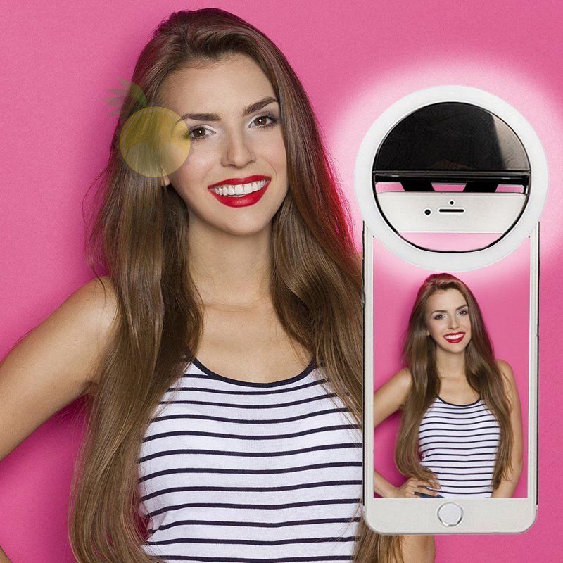 USB Charge Selfie Flash LED Camera Phone Photography Ring Light for Phones Tablets