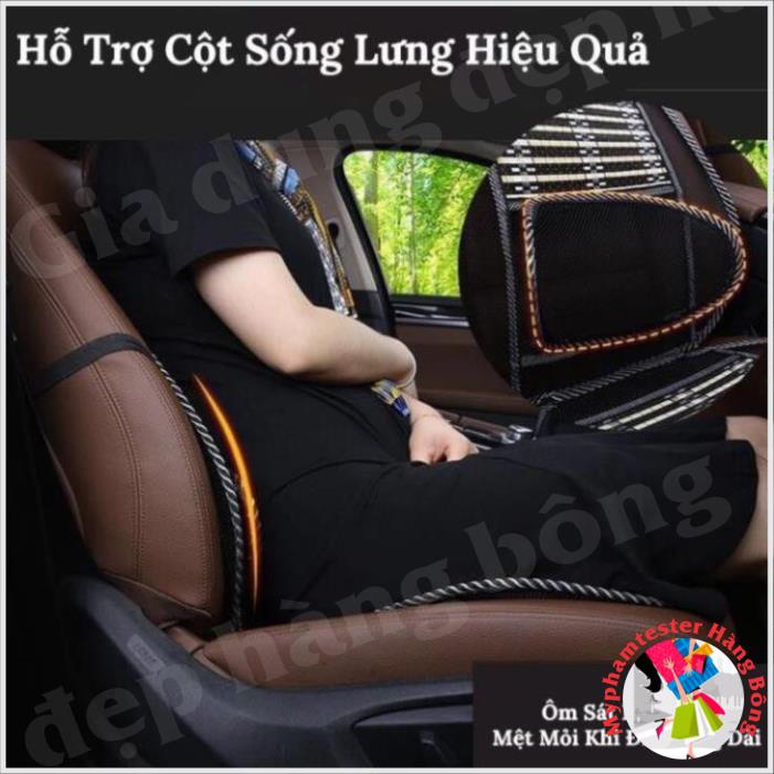 (HÀNG ĐẸP) Bộ Lót Ghế Tựa Lưng Ô Tô Lưới Trúc Massage Lưng Chống Mỏi, Chống Nóng Hiệu Quả - 1 Chiếc