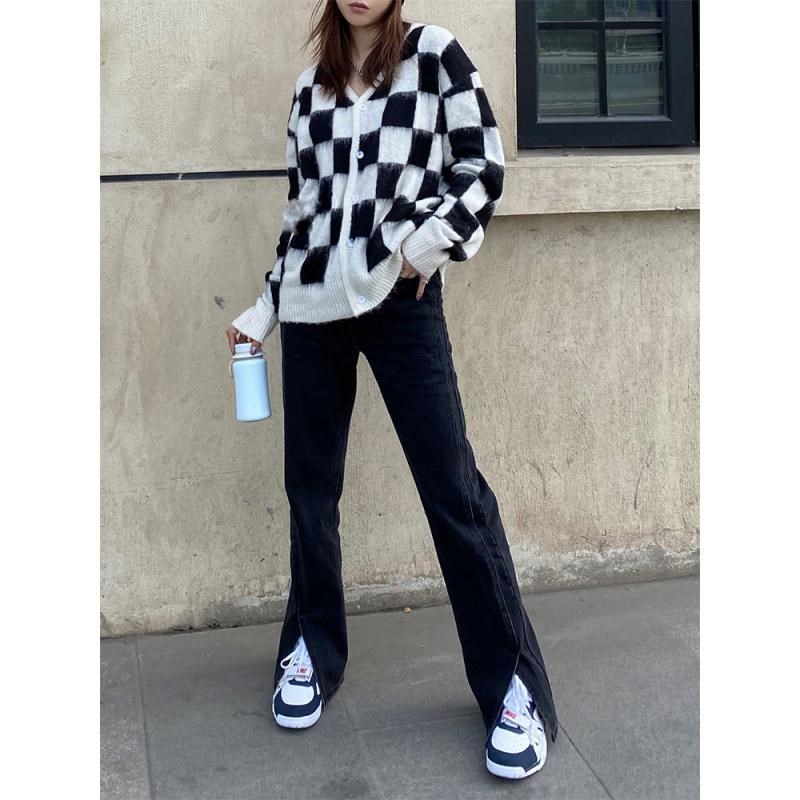 Quần Jean Dài Lưng Cao Dáng Rộng Thiết Kế Mới Thời Trang Theo Phong Cách Hàn Quốc