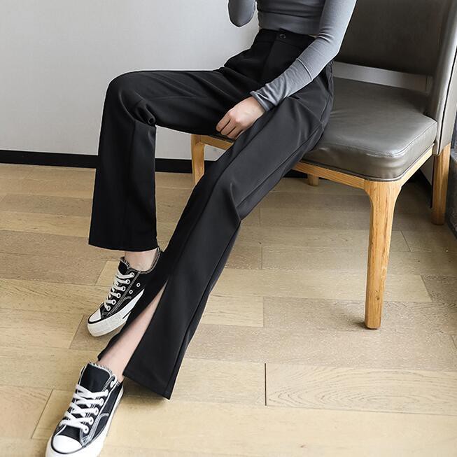 Quần Dài Nữ Ống Rộng Xẻ Tà Phía Trước Thời Trang Mùa Xuân 2021 | BigBuy360 - bigbuy360.vn