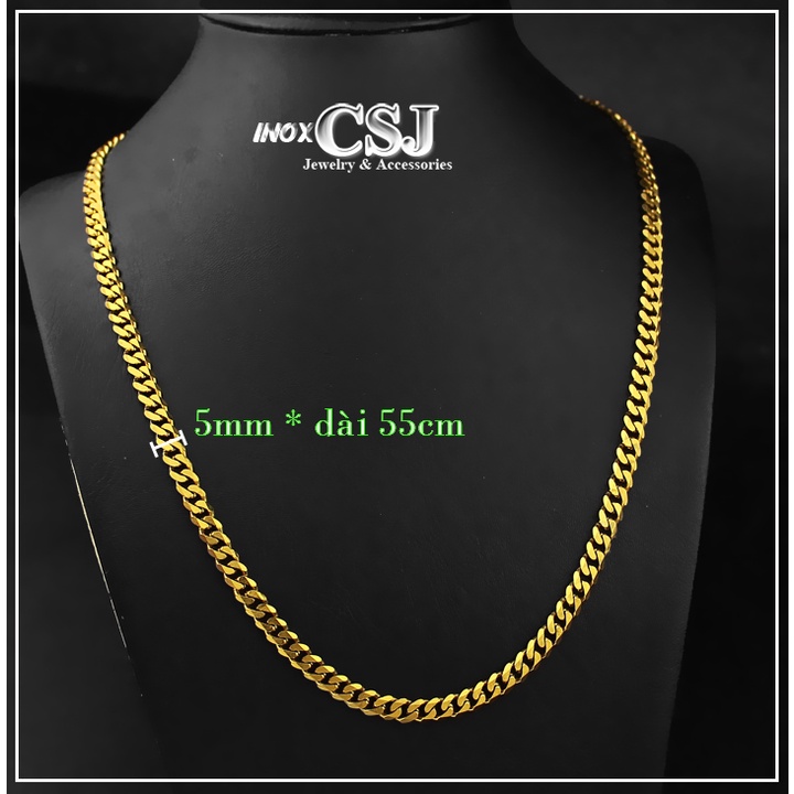 Dây chuyền nam kiểu lặc vát cạnh 5mm khóa xịn siêu đẹp, bền màu - Đem lại đẳng cấp phong độ cho người đeo
