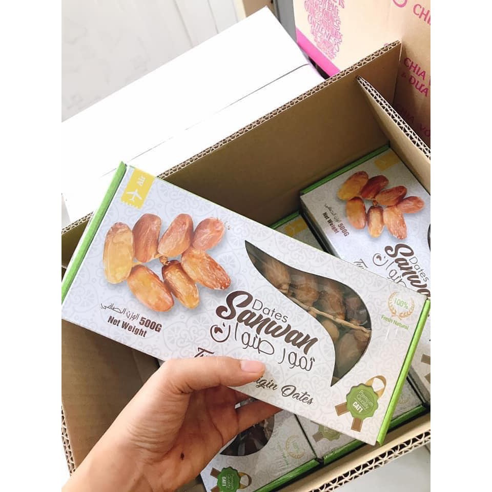 Chà Là Nguyên Cành Sấy Dẻo Dates Sanwan Tunisia 500gr