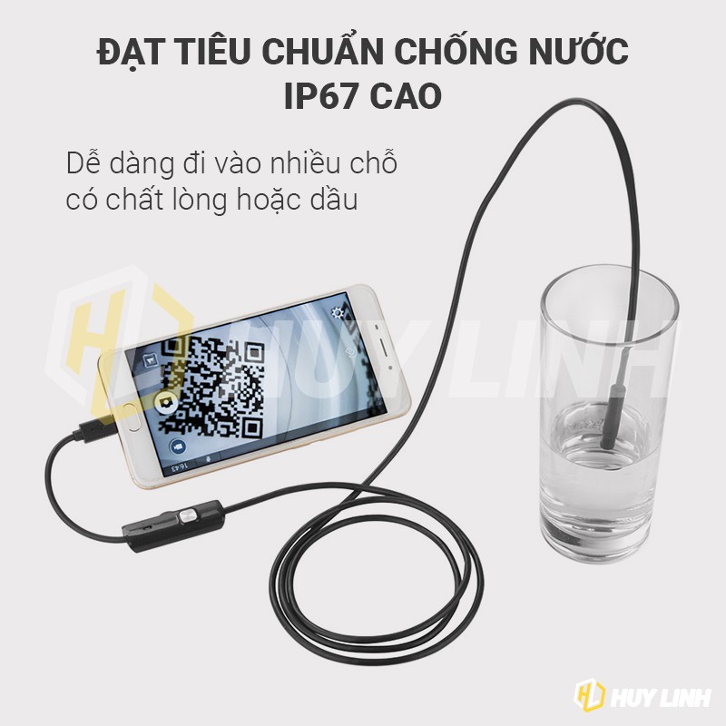 Camera nội soi cầm tay cho Android giá rẻ đường kính 5.5mm chiều dài 1M chống nước IP67 M723