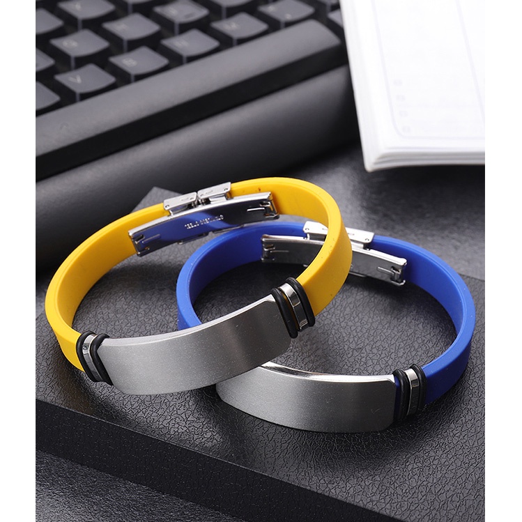 Vòng Tay Khắc Chữ ECGIFT BR047 Bằng Thép Không Gỉ Cho Nam