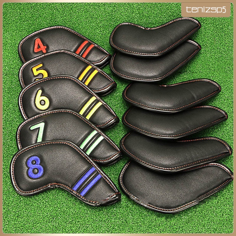 [Hot Sale] 11pcs Golf Club Head Covers, Eagle Shape Design Golf Putter Covers Golf Fairway Iron Cover Sand Wedge Cover Leather Golf Headcovers Set