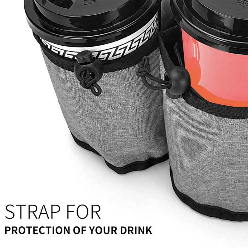 RUNNY Luggage Travel Cup-Holder Free Your Hand Drink Caddy-Can Hold Two Coffee-Mug for Airplane-Gift Flight Attendant-Tr
