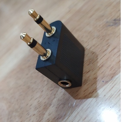 Đầu Gộp 2 Audio 3.5mm Mono Vào 1 Audio 3.5mm Stereo - Jack Cắm Tai Nghe Trên Máy Bay - AUDI265