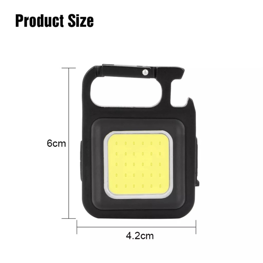 Đèn Led COB Khẩn Cấp Đa Năng Có Thể Sạc Lại Kèm Móc Khóa Nhỏ Gọn Tiện Dụng