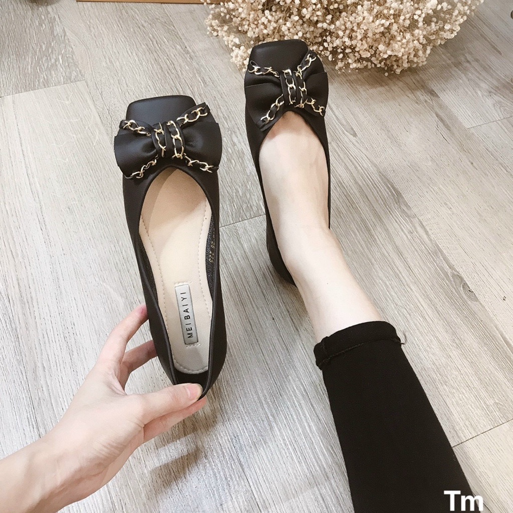 [Mã 33FASHIONSALE giảm 12% đơn 99K] Giày Bệt nơ xinh quảng châu da mềm/ ảnh thật 100%