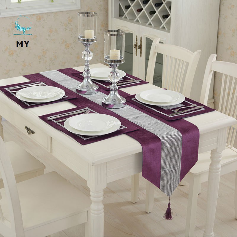 Khăn Trải Bàn Vải Nhung Dày Hiện Đại Kích Thước 33x210cm