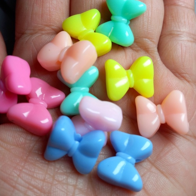 10/25/50gam hạt nhựa hình nơ size 16mm