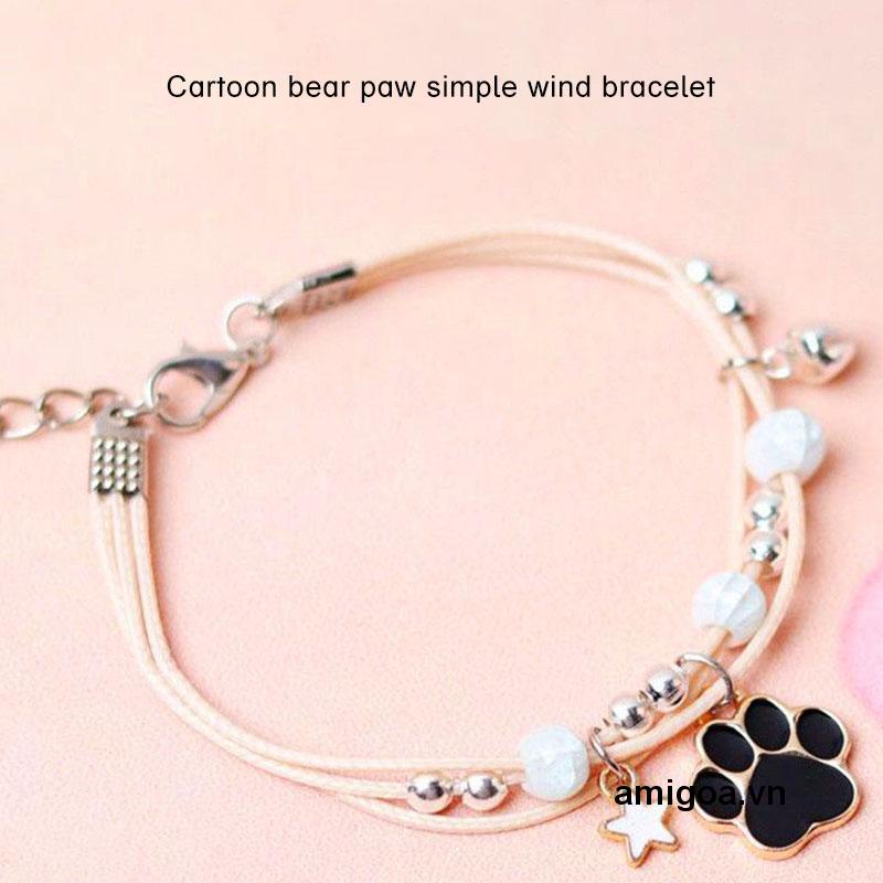 【amigoa.vn】Vòng Tay Hình Chân Mèo Hoạt Hình Đơn Giản Dành Cho Nữ Sinh