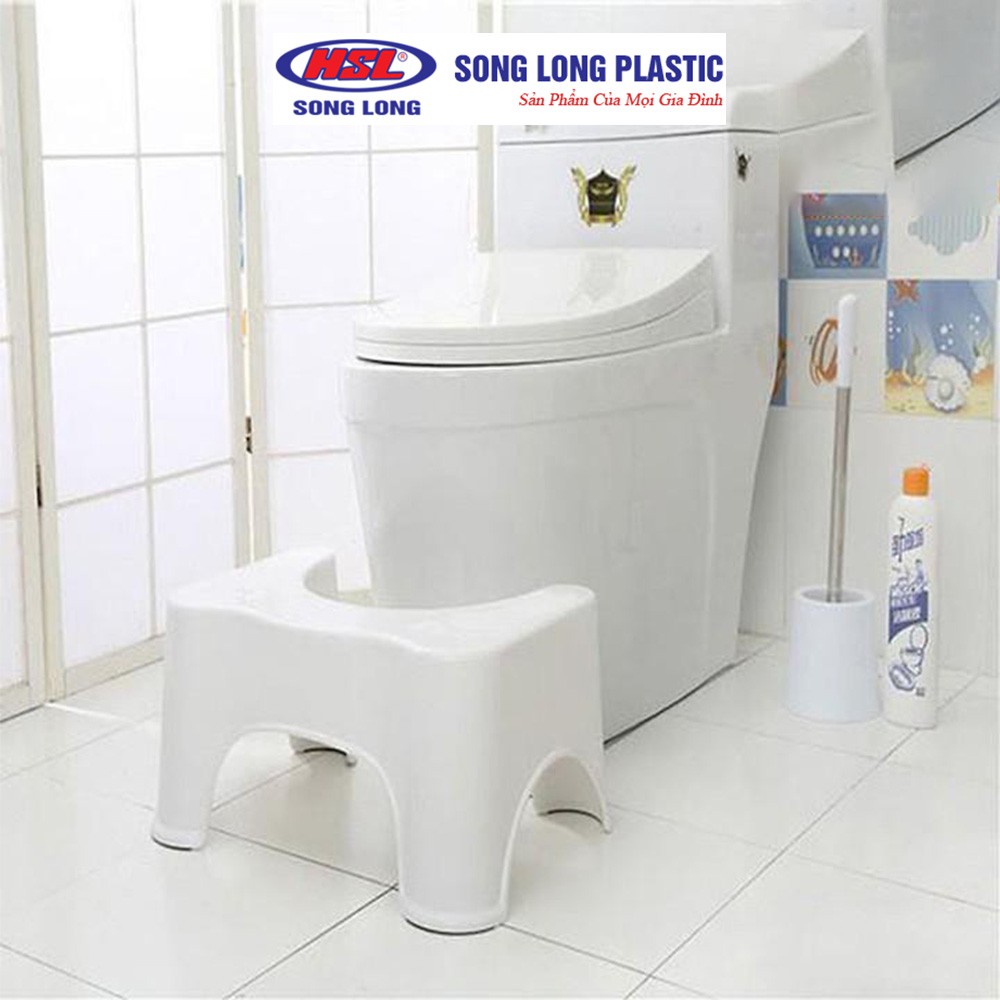 Ghế Kê Chân Toilet Bồn Cầu 🍄𝑭𝒓𝒆𝒆𝒔𝒉𝒊𝒑🍄 Ghế Để Chân Đi Vệ Sinh Song Long - Mầm Chồi Lá