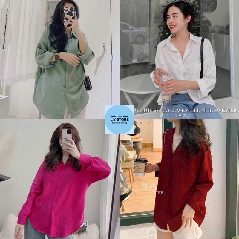 Áo Sơ Mi Pastel Nhiều Màu L.Y Store Nữ  🌸 Thun dài tay công sở, hssv phong cách vintage cá tính Ulzzang 🌸