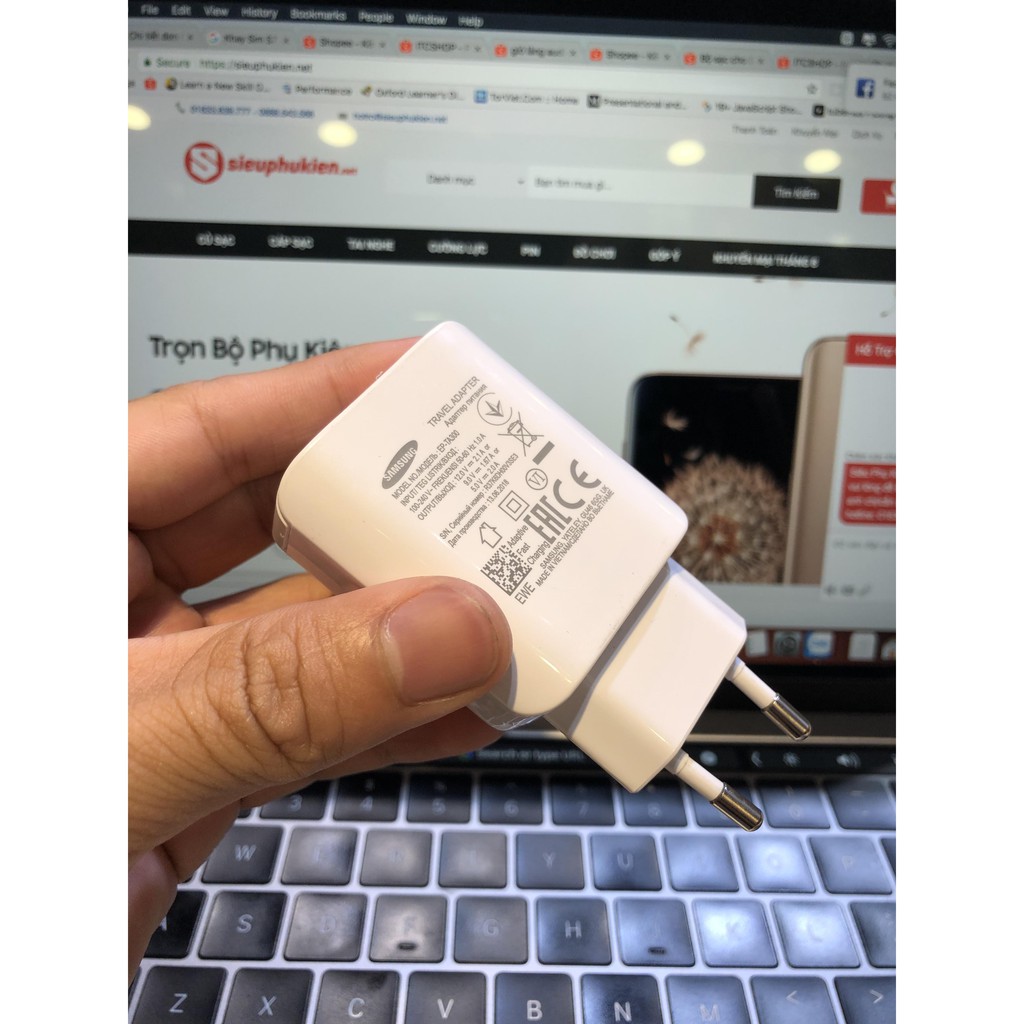 Cốc Sạc Nhanh Samsung QC 3.0 EP-TA300 dùng cho Note 9/ Đế sạc đôi và các model sạc nhanh samsung