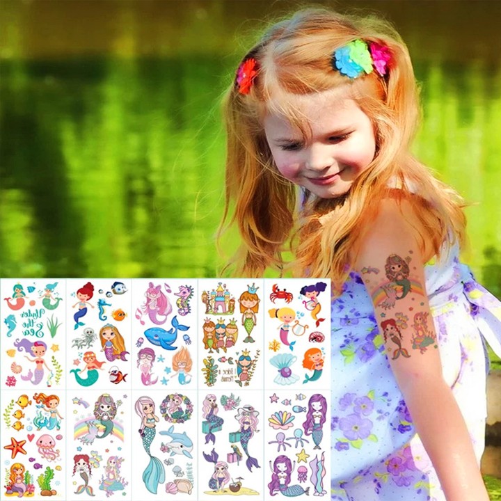 Sticker hình xăm dán chống nước cho bé trai và bé gái nhiều họa tiết ngộ nghĩnh đáng yêu cho bé BBShine – ST006