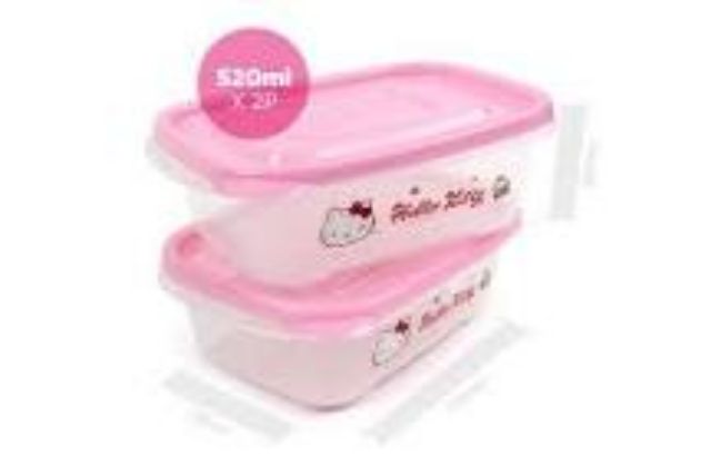 Bộ 2 Hộp Nhựa Hello Kitty Lock&amp;Lock LKT804 - 520Ml