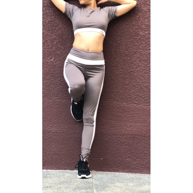 Bộ Đồ Tập Nữ Quần Dài Áo Croptop Có Mút -Set quần dài & áo croptop tập gym