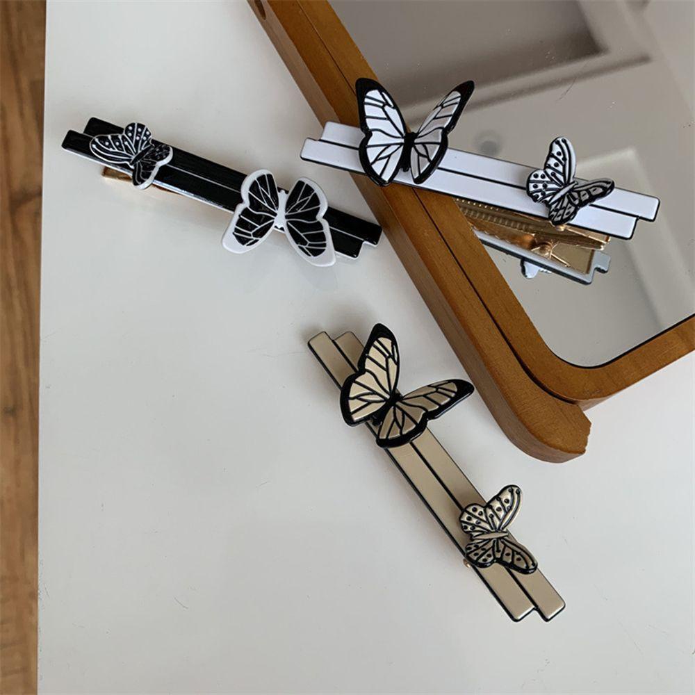 TWINKLE Kẹp Tóc Rửa Mặt Họa Tiết Bướm / Cá Mập Phong Cách Retro Cho Nữ