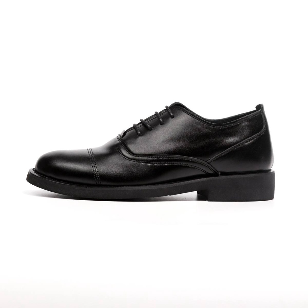 Giày tây nam, giày nam cổ thấp da bò Oxford Lucas Black, Lucas Shoes bảo hành 1 năm (Oxford 02 Lucas Black)