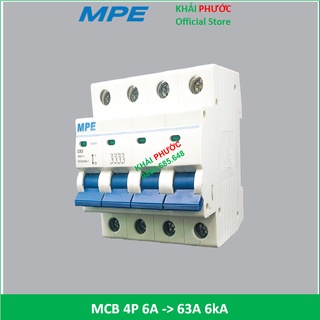 MCB 4P 3 PHA CB TÉP 4 CỰC ÁP TÔ MÁT APTOMAT ÁT TÔ MÁT ATOMAT 10A 16A 20A 25A 32A 40A 50A 63A MPE GIÁ RẺ - KHẢI PHƯỚC