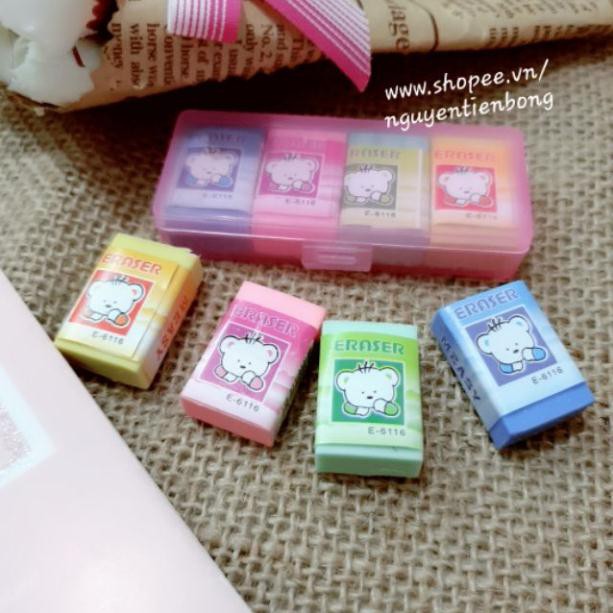 4 viên gôm tẩy hoa quả