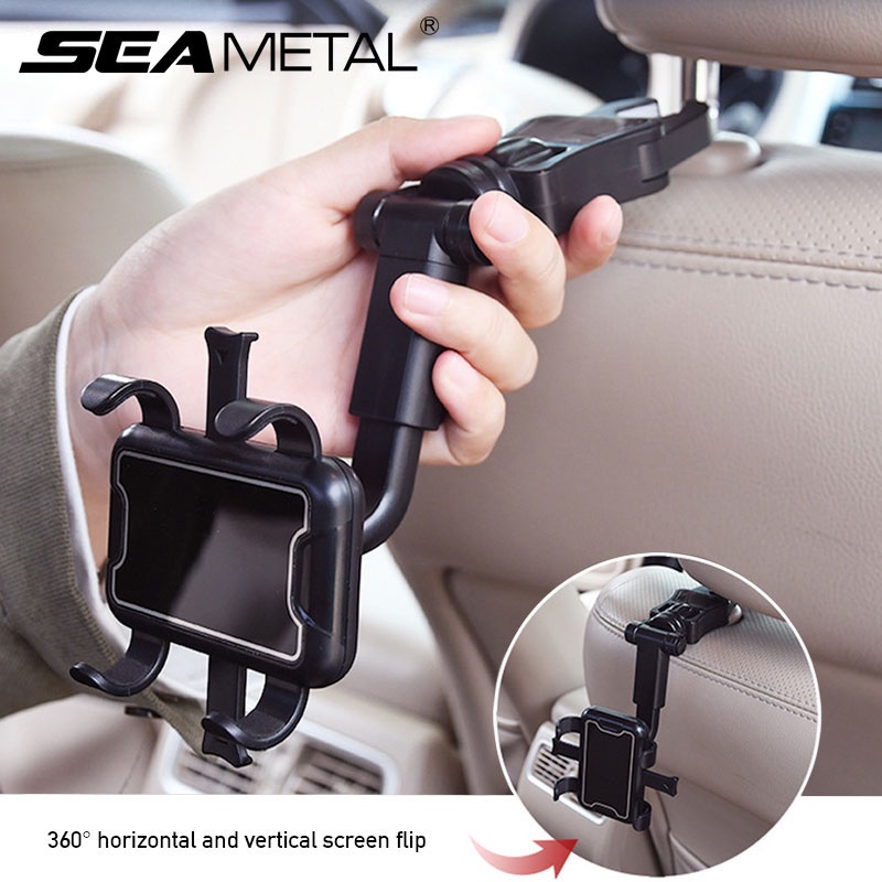 Kẹp điện thoại SEAMETAL gắn trên ô tô/ gương chiếu hậu xoay 900 ° chất lượng cao