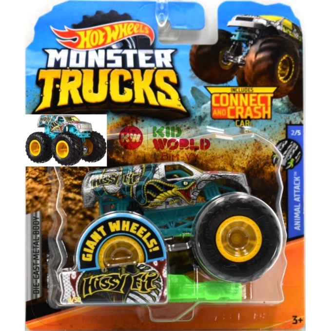 Xe mô hình Hot Wheels Monster Trucks Crushable Car Hissy Fit GJF24.