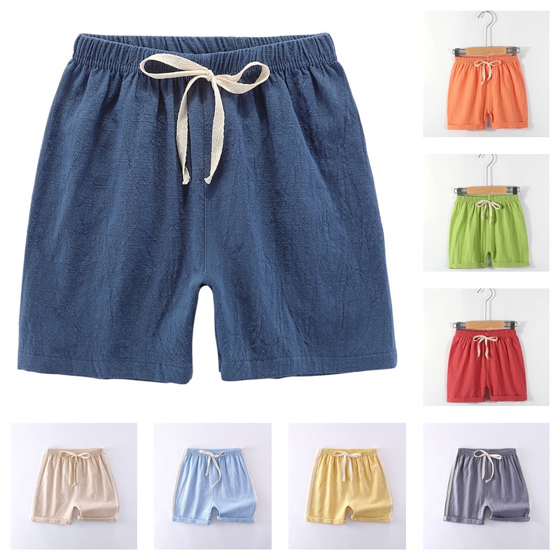 Hàng Có Sẵn Quần Short Thể Thao Đi Biển Mỏng Buộc Dây Mùa Hè Thoải Mái Cho Bé Trai Và Bé Gái