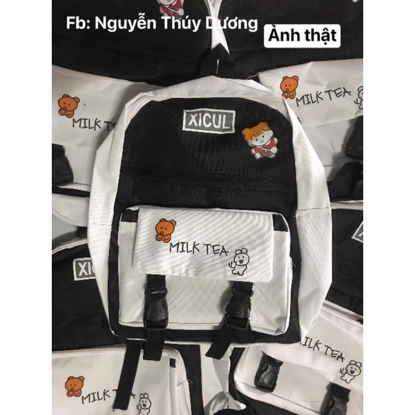 BALO MILKTEA IN STICKER VẢI BỐ