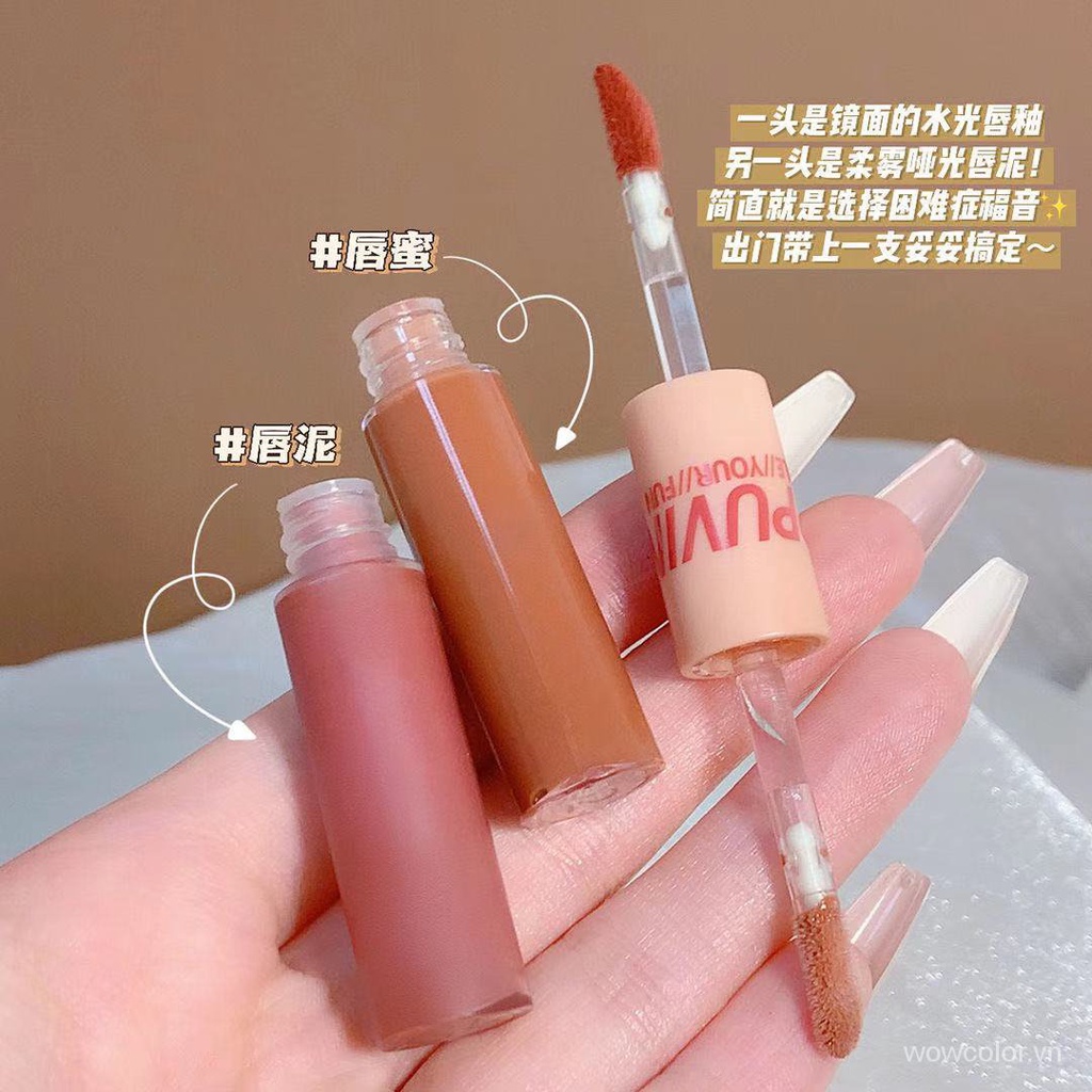 [Hàng mới về] Son kem Cappuvini thiết kế hai đầu tông lì và bóng với nhiều màu tùy chọn
