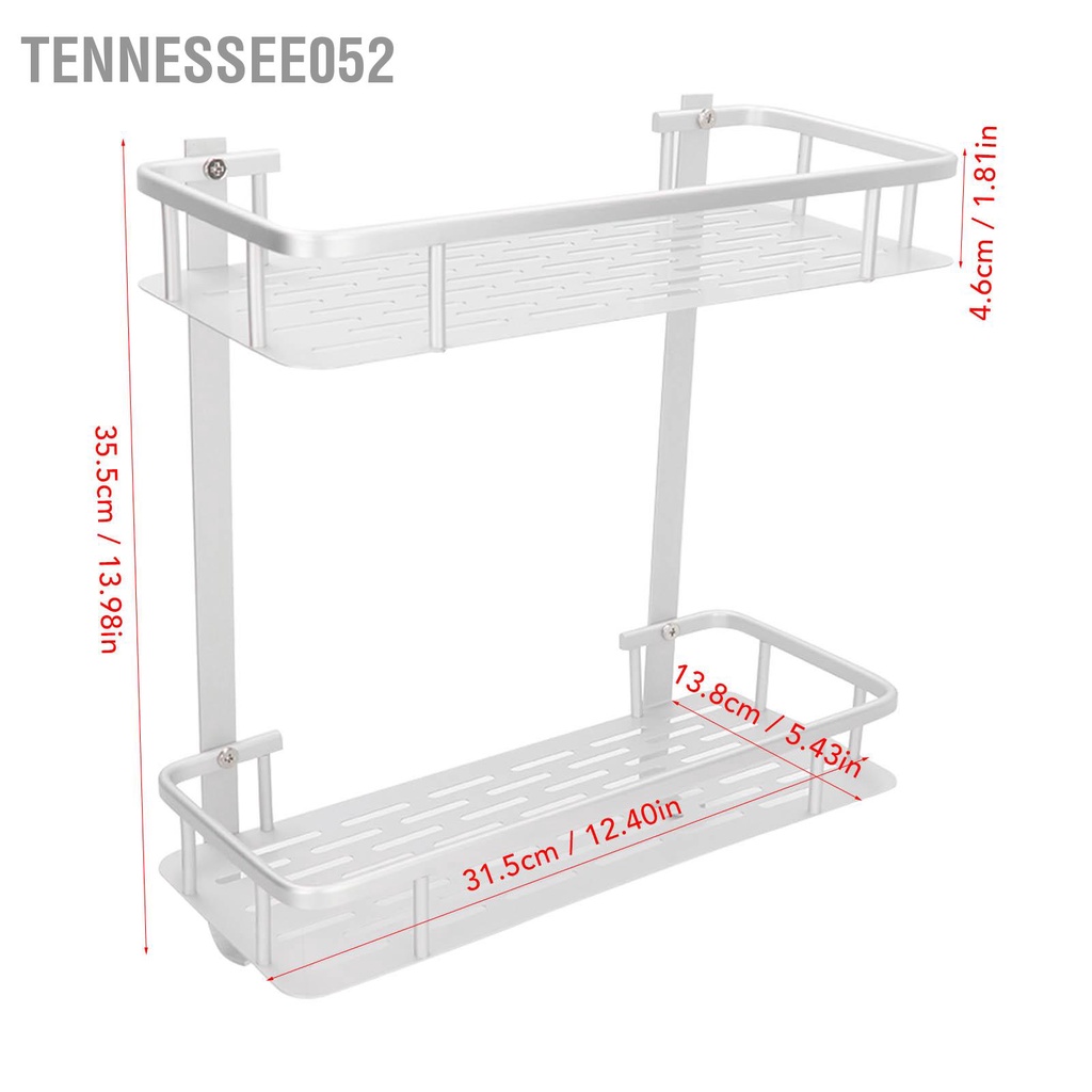 Tennessee052 Kệ treo tường Hợp kim nhôm mờ hai lớp lưu trữ nổi cho phòng tắm nhà bếp Phòng khách