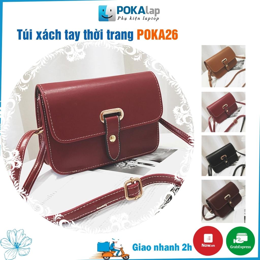 Túi xách nữ, túi đeo chéo nữ POKA26 đeo chéo hình vuông retro phong cách Hàn quốc- POKALAP