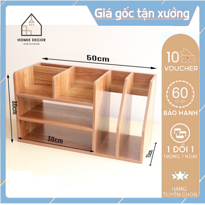 Kệ gỗ để hồ sơ văn phòng tiện lợi - Kệ sách để bàn mini gỗ MDF chống ẩm cao cấp - Được kiểm tra hàng