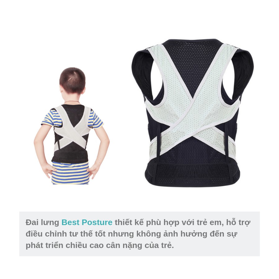 ✈️[Freeship] Đai chống gù lưng trẻ em Best Posture [Chuyên dụng bé 6-18 tuổi]