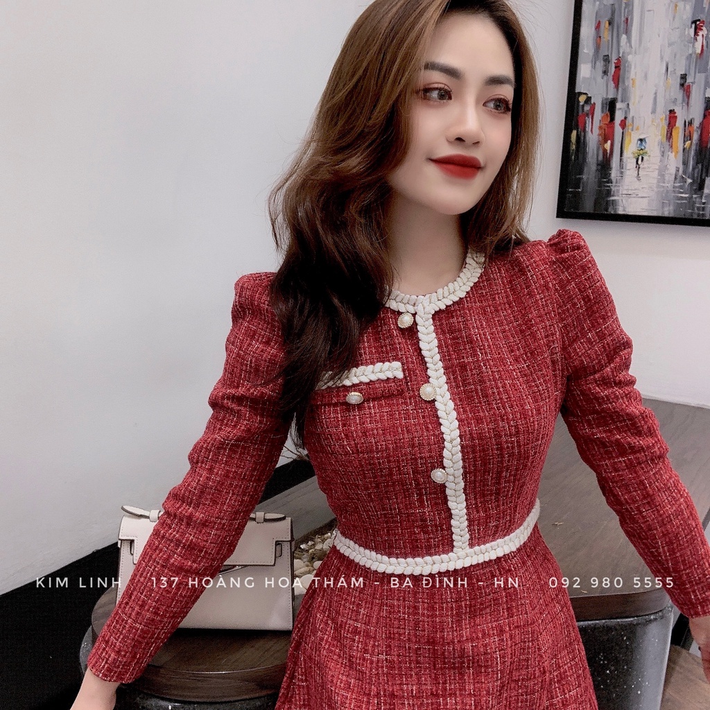 Váy Đỏ Dạ Viền Tết Khuy Ngọc - Kim Linh Shop | BigBuy360 - bigbuy360.vn