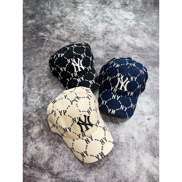 Nón tròn NY , Mũ N88, N89 MLB MONOGRAM BUCKET HAT & BALL CAP Made in Vietnam full tag