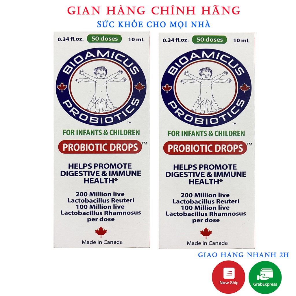 Bioamicus ProBiotic Drops - Men Vi Sinh Giúp Bé Ăn Ngon Hơn, Ngủ Ngon Hơn ( Chai10ml ) - Canada