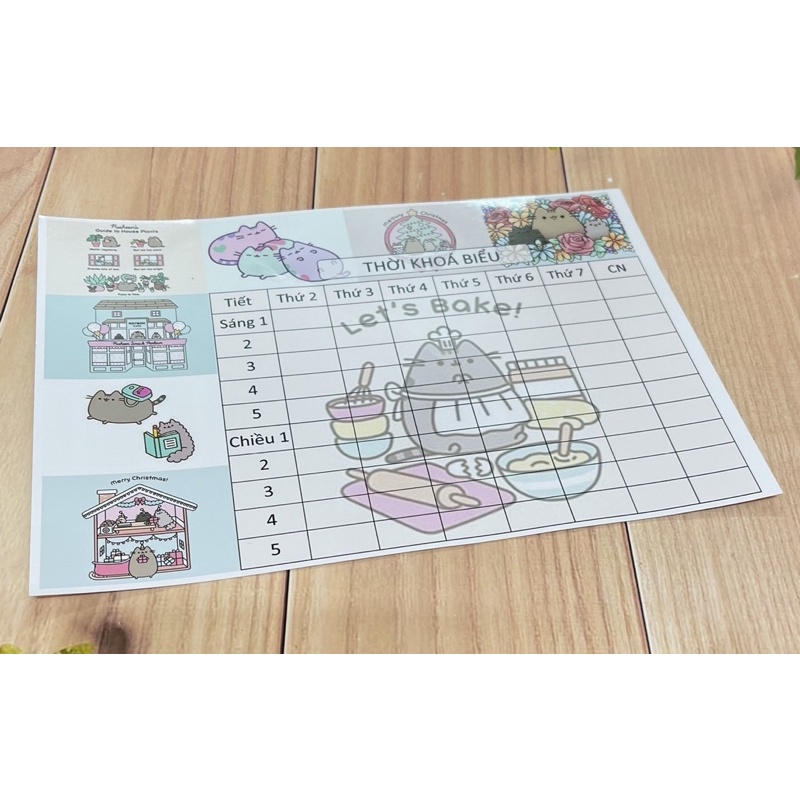 thời khoá biểu 5 tấm khác nhau cute ngộ nghĩnh / thời khoá biểu pony bơ vô diện 3 anh em nhà gấu mèo pusheen