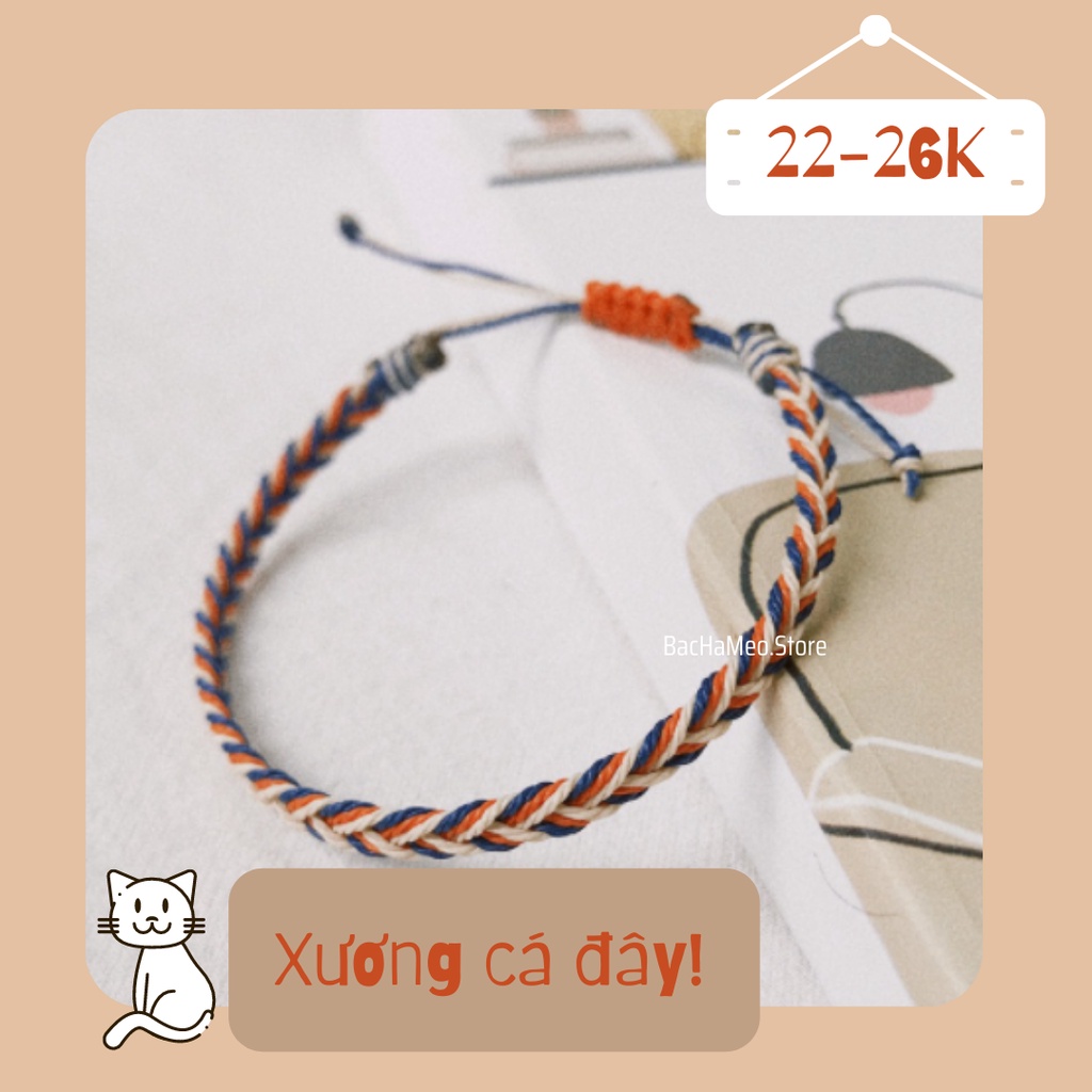 Vòng tay cam, cam phối xanh - Vòng tay waterproof - Bachameo.Store