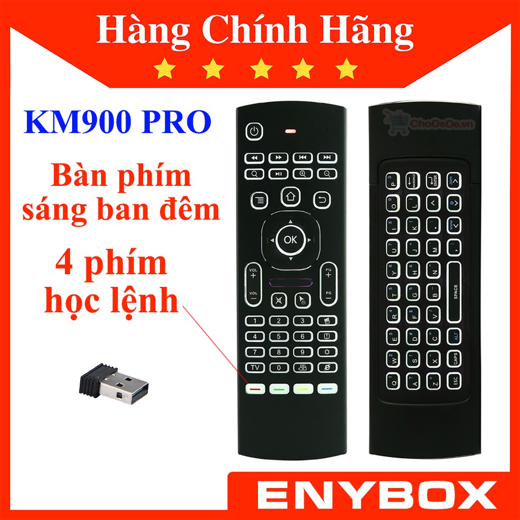 Chuột bay bàn phím KM900 Pro cao cấp tích hợp đèn LED sáng ban đêm chuyên dùng cho Android Box, Smart TV, máy tính