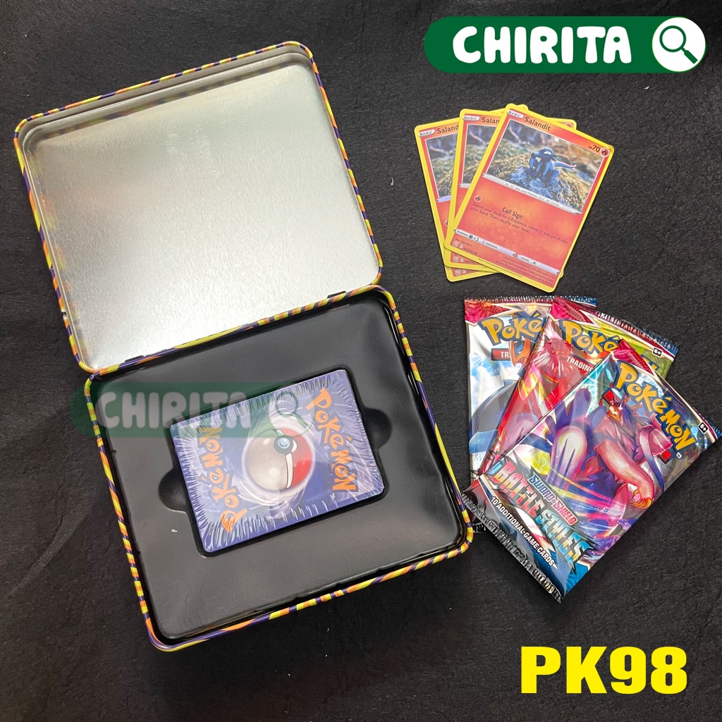 Bài Pokemon HỘP SẮT TCG Trading Card Game - Đồ Chơi Cho Bé Thẻ Bài Pokemon Tcg Bằng Giấy Cao Cấp Chirita