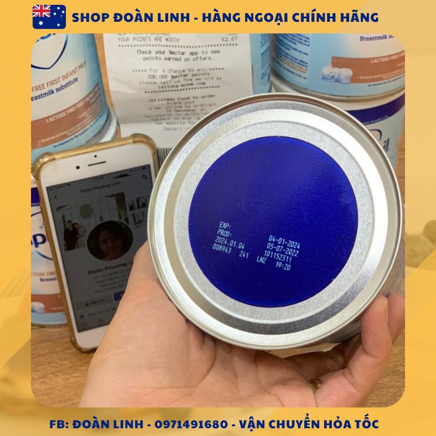 Sữa Aptamil Free Lactose UK dành cho bé bất dung nạp Lactose 400gr, Hàng đi air, Sữa Aptamil Lactose Free ,Date 2025