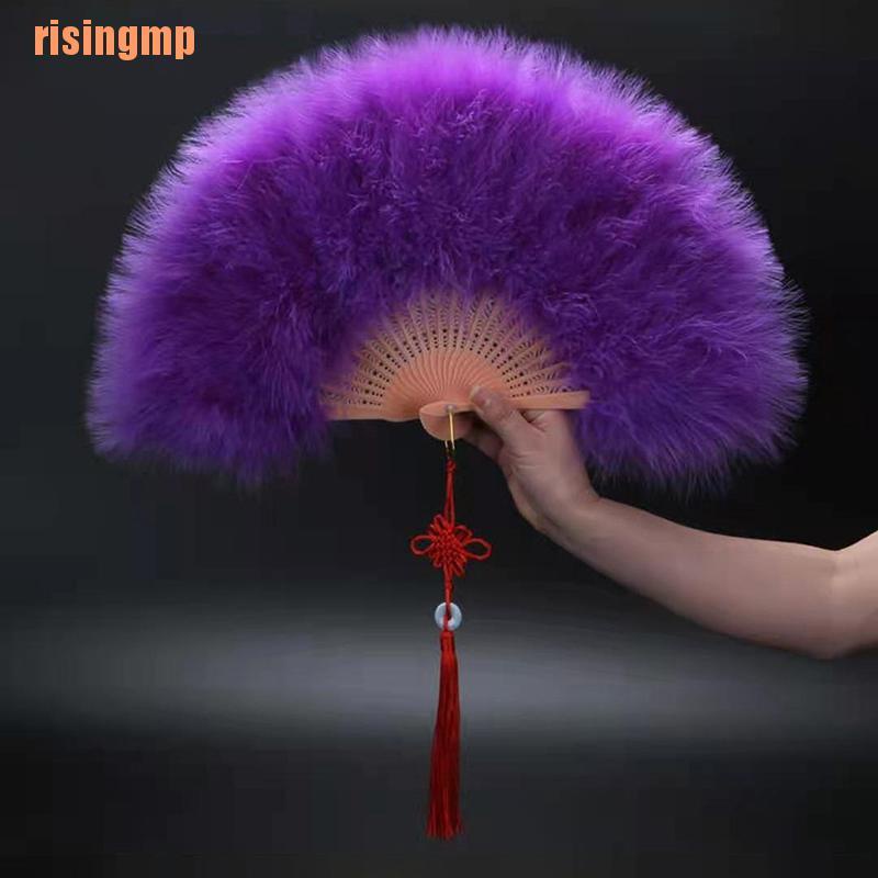Quạt Xếp Lông Vũ Phong Cách Nhật Bản