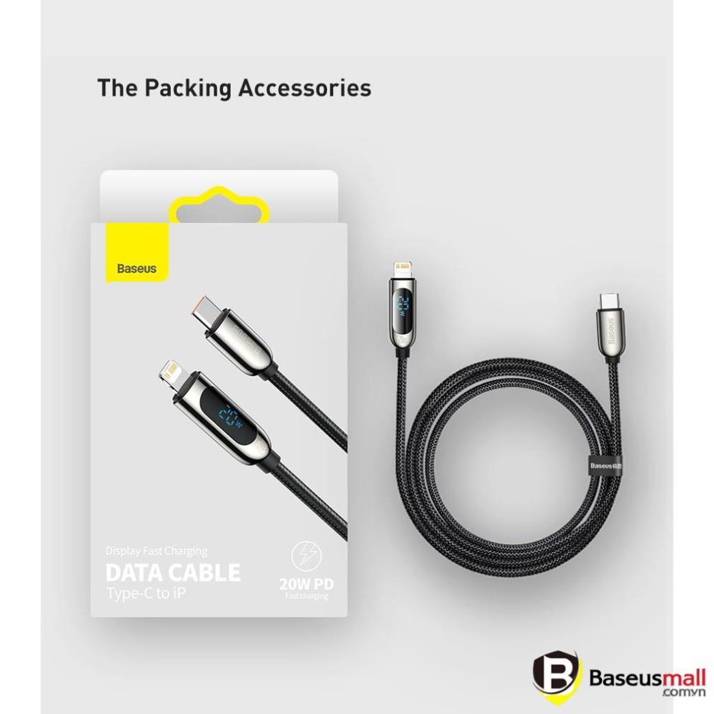 Cáp Sạc Nhanh Tích Hợp Màn Hình Led Baseus Display Fast Charging Data Cable Type-c To Ip 20w