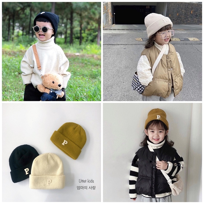 MŨ LEN CHO BÉ GÁI VÀ BÉ TRAI CHỮ P RẤT ĐẸP TỪ 2 ĐẾN 5 TUỔI