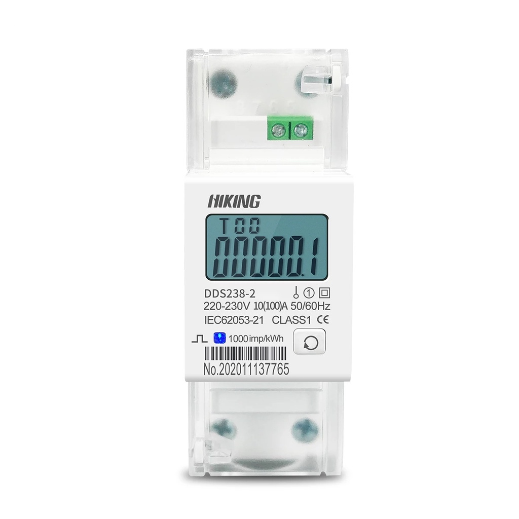 Công tơ điện tử 1 pha Có Reset HIKING DDS238, Đo đếm điện năng 2 chiều Chỉ số mua và bán Điện mặt trời