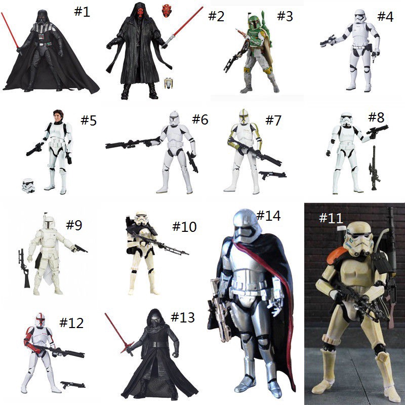 Mô Hình Nhân Vật Star Wars Màu Đen Cao 15cm