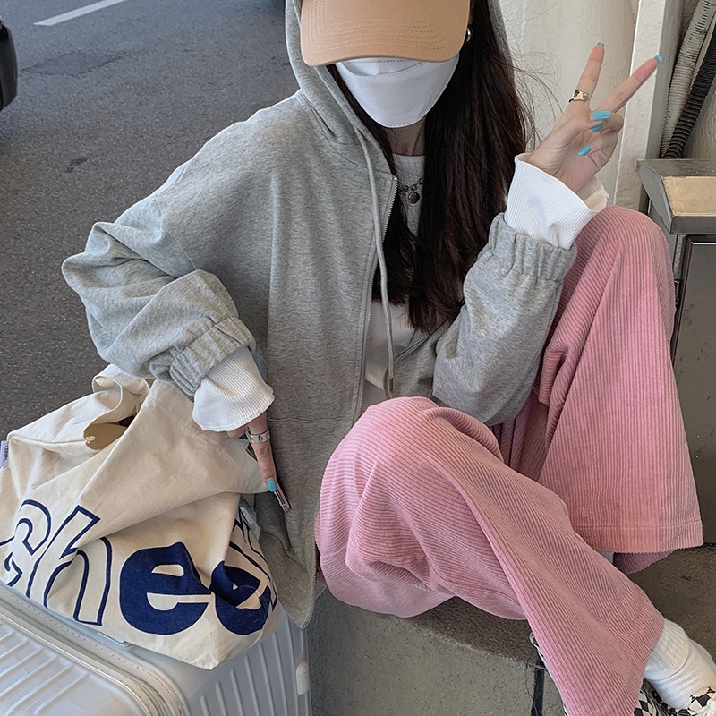 Quần Dài Ống Rộng Lưng Cao Màu Nâu Thời Trang Hàn Quốc Cổ Điển Dành Cho Bạn Nữ