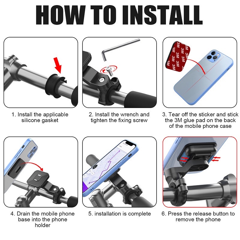 Giá Đỡ Điện Thoại Xoay 360 Độ Cho Xe Máy